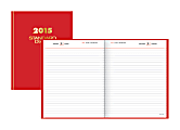 AT-A-GLANCE® Standard Diary® 30% Recycled Hardbound Daily Reminder, 7 13/16" x 9 3/4", Red, January-December 2015