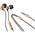 MEE audio Crystal In-Ear Headphones with Microphone Made with Swarovski Crystals (Gold) - Stereo - Mini-phone - Wired - 16 Ohm - 20 Hz - 20 kHz - Earbud - Binaural - In-ear - 3.92 ft Cable - Gold