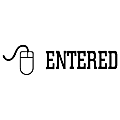 Xstamper® Pre-Inked, Re-Inkable Two-Color Title Stamp, "Entered"