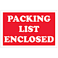 Tape Logic® Preprinted Shipping Labels, DL1207, Packing List Enclosed, Rectangle, 2" x 3", Red/White, Roll Of 500 1 thumbnail image