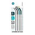 Ello Adult Stainless Reusable Straws, 9-3/4", Coastal, Pack Of 4 Straws