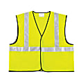 Class 2 Safety Vest, Fluorescent Lime w/Silver Stripe, Polyester, 2X