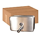 Genuine Joe Stainless 40oz Soap Dispenser - Manual - 1.25 quart Capacity - Stainless Steel - 24 / Carton
