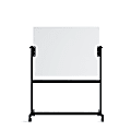 U Brands Magnetic Glass Dry-Erase Whiteboard With Rolling Easel, Frosted White, 35" X 47"