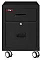 FireKing 18"W Vertical 2-Drawer Mobile Locking Fireproof File Cabinet, Metal, Black, White Glove Delivery 1 thumbnail image
