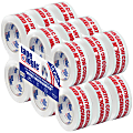 Tape Logic® Mixed Merchandise Preprinted Carton Sealing Tape, 3" Core, 2" x 110 Yd., Red/White, Pack Of 18
