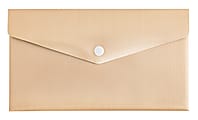 Divoga® Poly Button-Closure Envelopes, Check Size, Gold, Pack Of 5