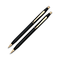 Cross® Classic® Century® Ballpoint Pen/Pencil Set, Medium Point Pen/Fine Point Pencil, 1.0 mm; 0.7 mm, Assorted Barrels, Black Ink
