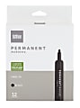 Office Depot® Brand Permanent Markers, Chisel Point, 100% Recycled, Black Ink, Pack Of 12