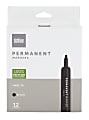 Office Depot® Brand Permanent Markers, Chisel Point, 100% Recycled Plastic Barrel, Black Ink, Pack Of 12