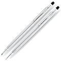 Cross® Classic® Century® Ballpoint Pen/Pencil Set, Black Ink, Lustrous Chrome Barrels