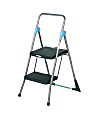 Cosco Steel 2-Step Folding Step Stool, 300 Lb Capacity, 39 1/2" x 22 1/2" x 24 3/4", Gray 1 thumbnail image