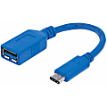 Manhattan SuperSpeed USB 3.1 Gen1 Type-C Male To Type-A Female Device Cable, 5 Gbps, 6", Blue, 353540 1 thumbnail image