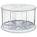 Deflecto Rotating Carousel Organizer - 6 Compartment(s) - 6.6" Height - Clear, White - 1 Each 1 thumbnail image