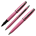 Aldo Domani 3-Piece Pen Set, Medium Point, 1.0 mm, Light Pink Barrel, Black Ink