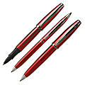 Aldo Domani 3-Piece Pen Set, Medium Point, 1.0 mm, Red Barrel, Black Ink