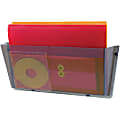Deflecto Unbreakable Plastic Wall Pockets - 1 Compartment(s) - 6.50" Height x 17.50" Width x 3" Depth - Unbreakable - Smoke - Plastic - 1 Each 1 thumbnail image