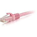 C2G-10ft Cat6 Snagless Unshielded (UTP) Network Patch Cable - Pink - Category 6 for Network Device - RJ-45 Male - RJ-45 Male - 10ft - Pink