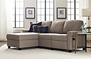 Serta® Copenhagen Reclining Sectional With Storage Chaise, Left, Warm Oatmeal/Espresso