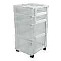 Office Depot® Brand 4-Drawer Storage Cart, 26 3/16"H x 12 1/8"W x 14 5/16"D, White/Clear 1 thumbnail image