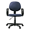 Office Depot® Brand Bedford Task Chair With Loop Arms, 38"H x 23"W x 26 1/2"D, Black Frame, Blue Fabric 1 thumbnail image