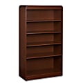 Lorell® Radius Hardwood Veneer Bookcase, 5 Shelves, Mahogany