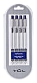 TUL® BP3 Retractable Ballpoint Pens, Fine Point, 0.8 mm, Silver Barrel, Blue Ink, Pack Of 4 Pens 1 thumbnail image