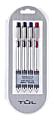 TUL® BP Series Retractable Ballpoint Pens, Medium Point, 1.0 mm, Silver Barrel, Assorted Inks, Pack Of 4 Pens