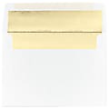 Great Papers!® Foil-Lined Envelopes, A7, 7 1/4" x 5 1/4", Gold/White, Pack Of 25