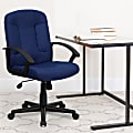 Flash Furniture Fabric Mid-Back Swivel Chair, Navy/Black 1 thumbnail image