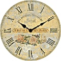Infinity Instruments Round Wall Clock, Decorative, 13 1/2", Cream
