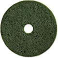 Genuine Joe 13" Scrubbing Floor Pad - 13" Diameter - 5/Carton x 13" Diameter x 1" Thickness - Scrubbing, Floor - 175 rpm to 800 rpm Speed Supported - Heavy Duty, Dirt Remover, Long Lasting - Fiber - Green