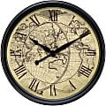 Infinity Instruments Round Wall Clock, 24", Brown