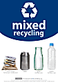 Recycle Across America Mixed Standardized Recycling Labels, MXD-1007, 10" x 7", Navy Blue