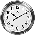 Infinity Instruments Round Wall Clock, 20 1/2", Silver/White