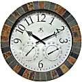 Infinity Instruments Round Wall Clock, 18", Earthtone/Graytone