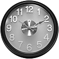 Infinity Instruments Round Wall Clock, 15", Black/Gray