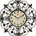 Infinity Instruments Round Wall Clock, 27 1/2", Beige/Black