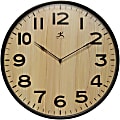 Infinity Instruments Round Wall Clock, 21", Brown