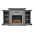 Cambridge® Sanoma Electric Fireplace With Built-In Bookshelves And Multicolor LED Flame Display, Gray