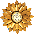Infinity Instruments Round Flower Petal Wall Clock, 20", Cream/Gold