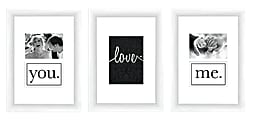 PTM Images Expressions Framed Wall Art, Love, 16"H x 12"W, White, Set Of 3