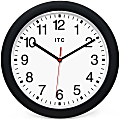 Infinity Instruments Round Wall Clock, 12 1/2", Black/White