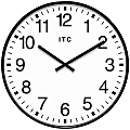 Infinity Instruments Round Wall Clock, 19 15/16", Black/White