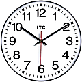 Infinity Instruments Round Wall Clock, 12", Black/White