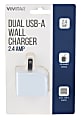 Vivitar Dual USB-A Wall Charger, White, NIL6002-WHT-STK-24