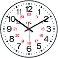 Infinity Instruments Round Wall Clock, 12", Black/White/Red