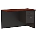 WorkPro® Modular 48"W Right Return For Computer Desk, Charcoal/Mahogany 1 thumbnail image