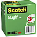 Scotch Magic Tape - 0.75" Width x 83.33 ft Length - 1" Core - Writable Surface, Photo-safe - 3 / Pack - Matte Clear