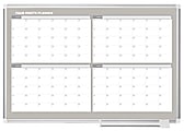 MasterVision® In/Out Magnetic Dry-Erase 4-Month Calendar Board, Aluminum Frame, 36" x 48"
